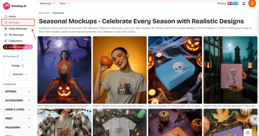 click mockups to start