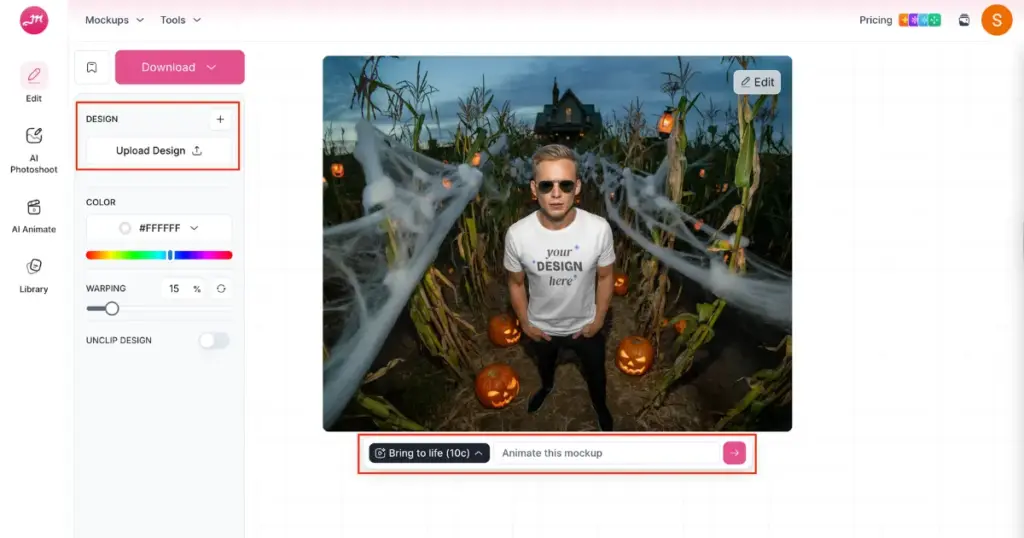 design upload and edit the new seasonal mockup