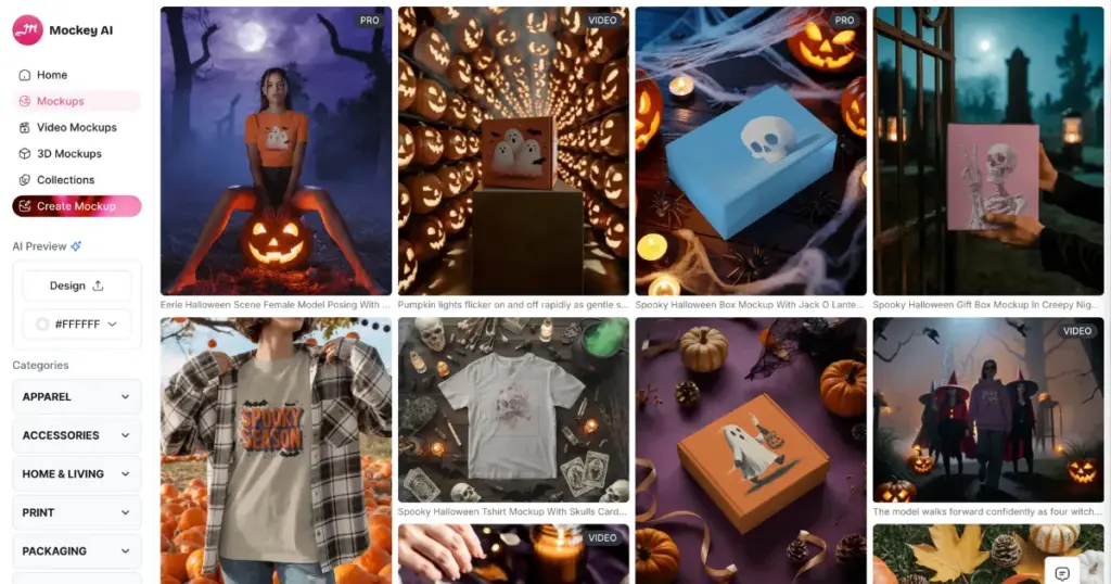 halloween mockups in mockey ai