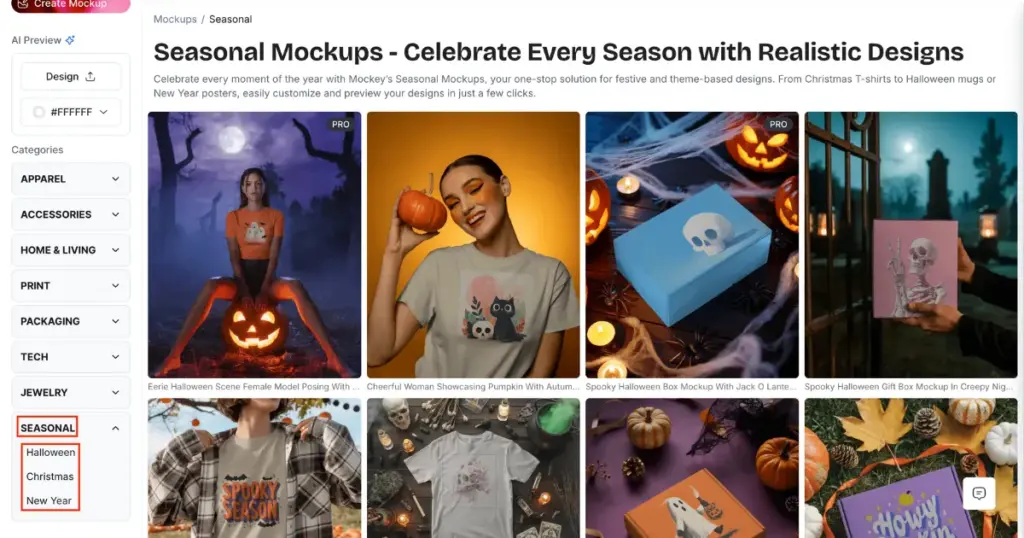 open the seasonal category and pick a theme