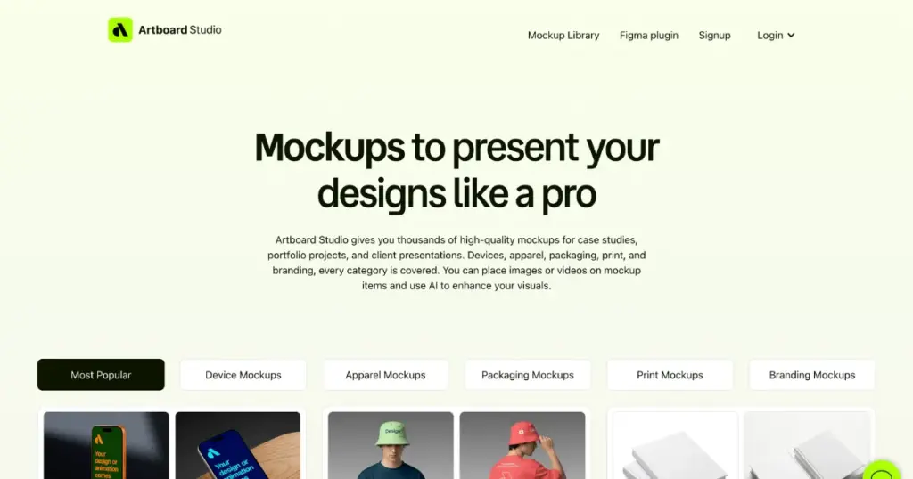 artboard studio mockup website