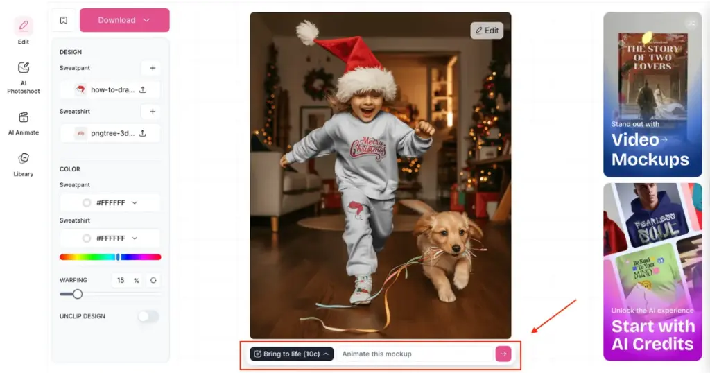 bring to life feature for seasonal mockups