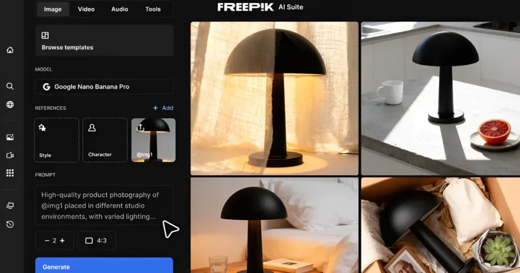 freepik ai suite for product photography
