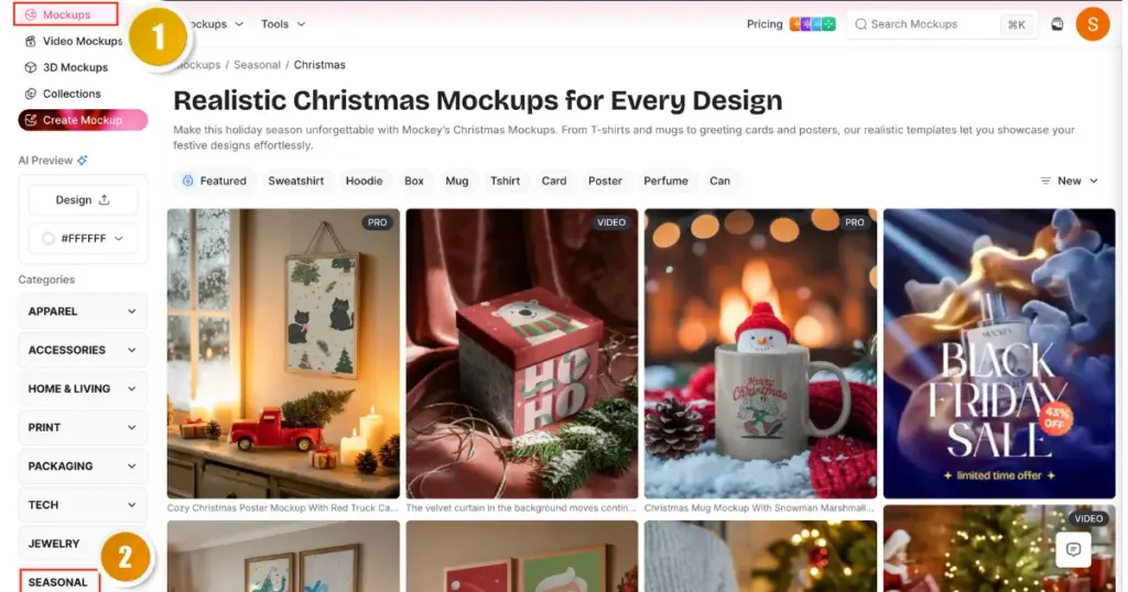 look for seasonal in the mockups section