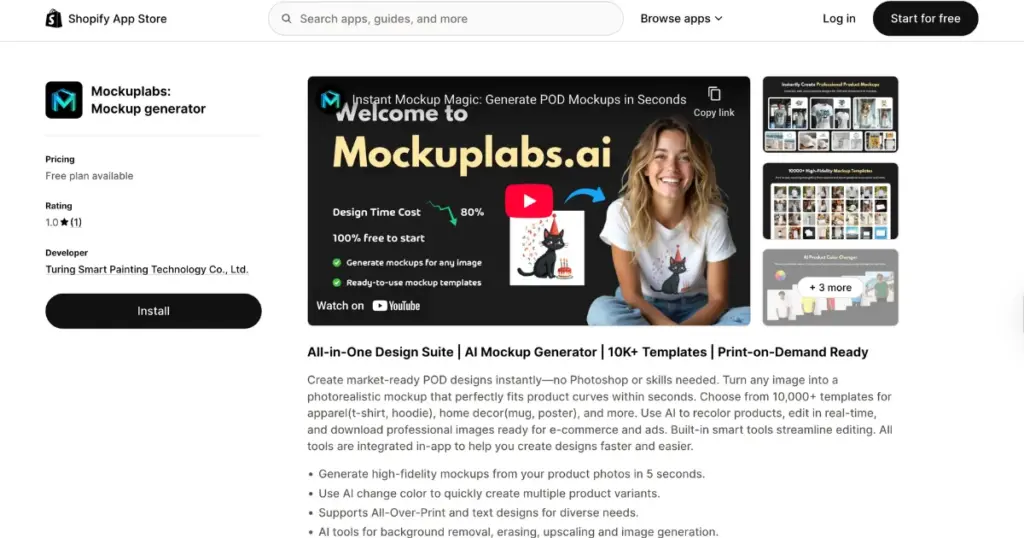 mockuplabs shopify mockup tool