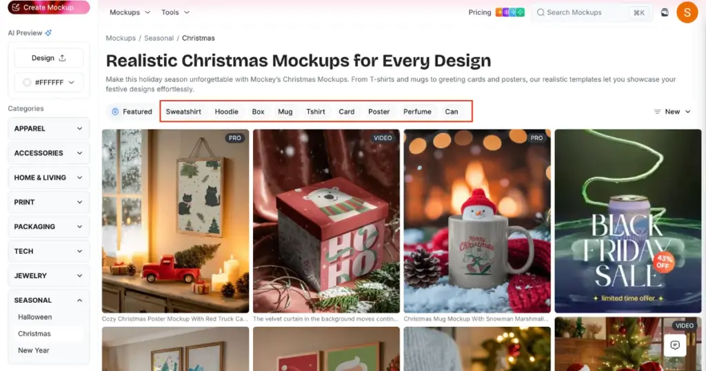 select a product from tag bar