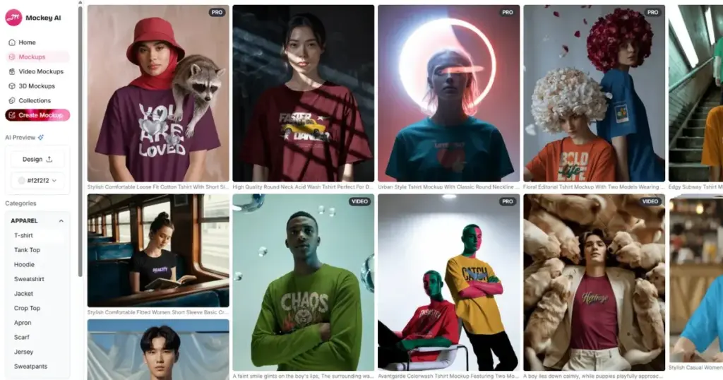 try mockey ai's tshirt mockups