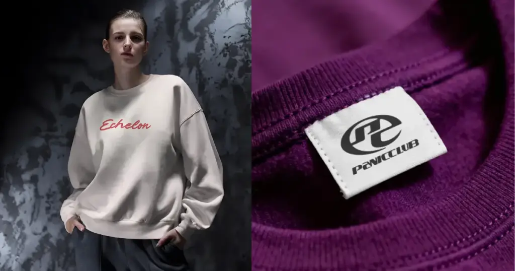 add label and logo on t-shirt