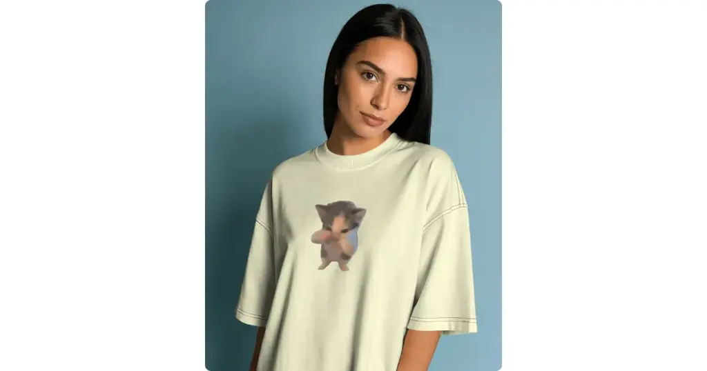 dancing kitten meme t-shirt mockup
