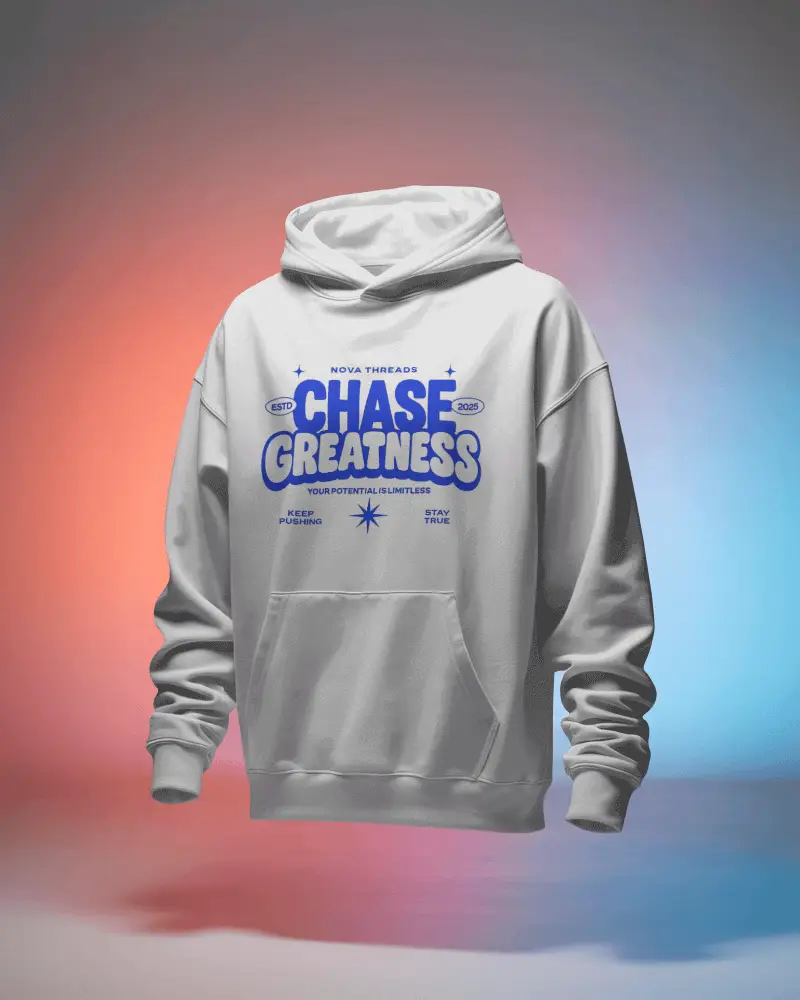 floating hoodie mockup minimal gradient background soft glow effect