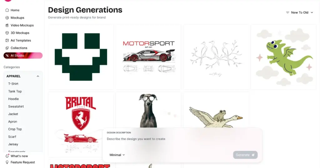 mockey's ai design tool best for designing t shirt for print on demand