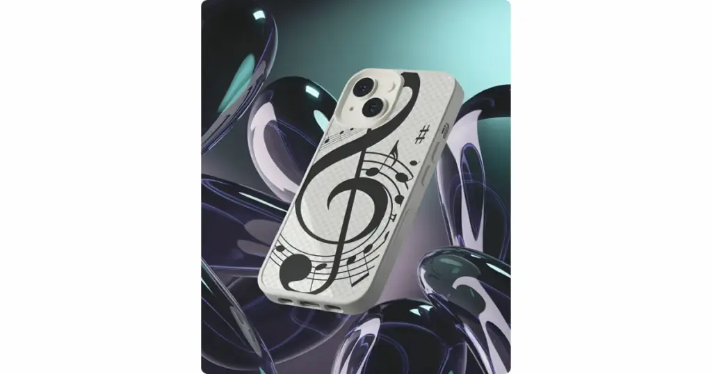 music design on a phone case