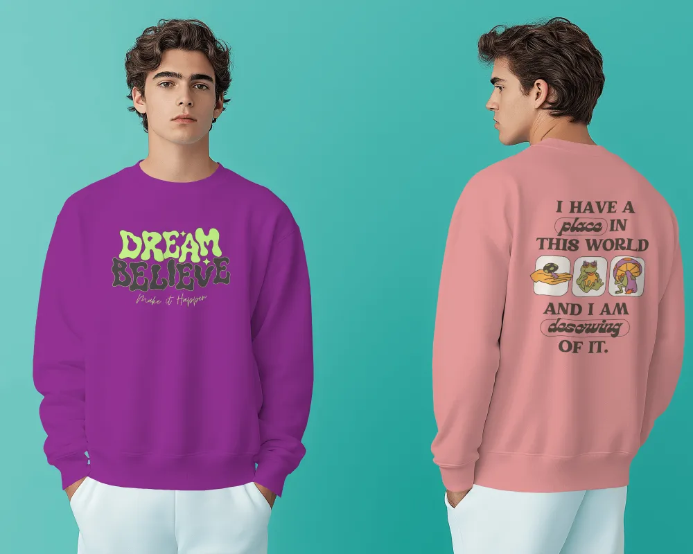 Front and Back Sweatshirt Mockup