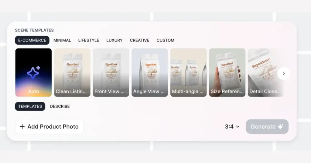 add product photo to create ai photoshoot for ecommerce