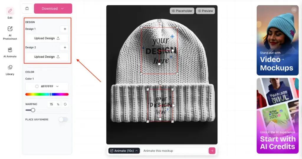 add the logo in beanie template