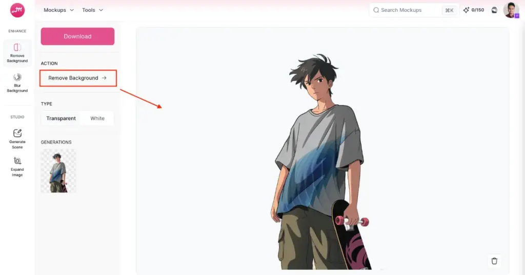 click remove background to see the result