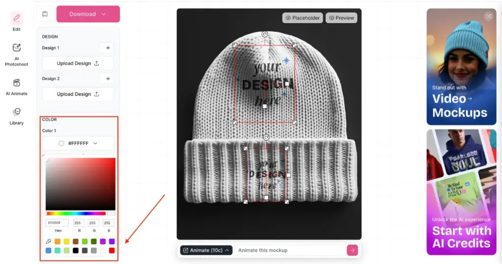 customize the beanie color