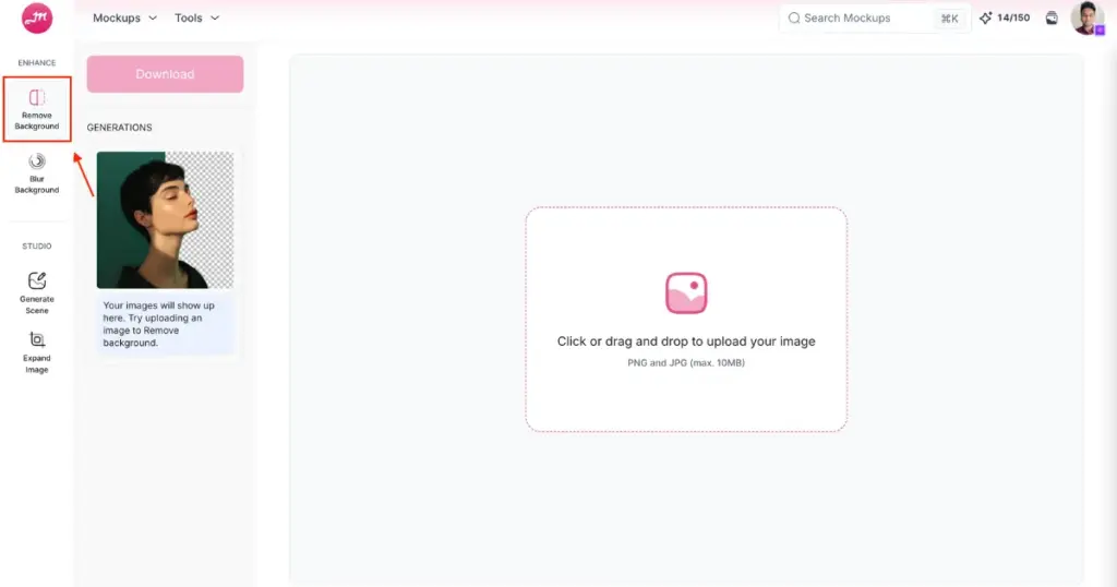 remove background in mockey.ai