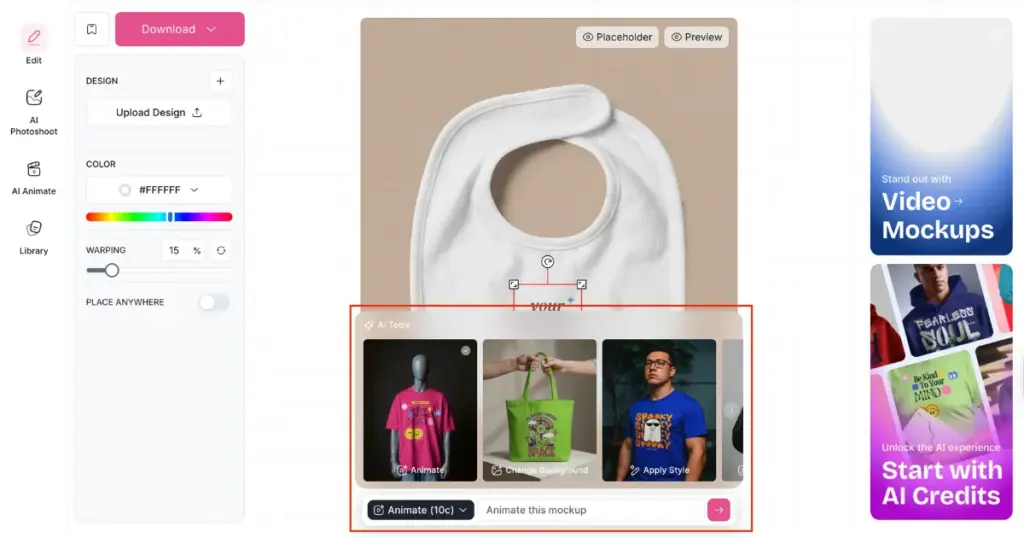 use ai tools for bib mockup