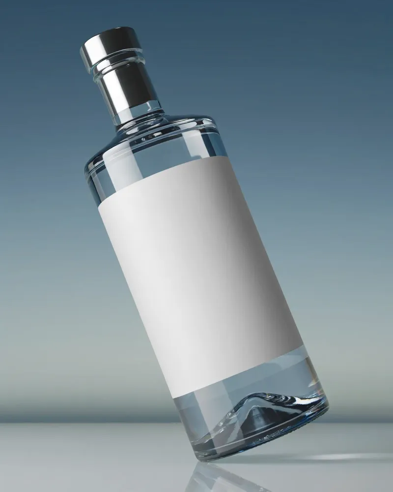 wine glass bottle mockup