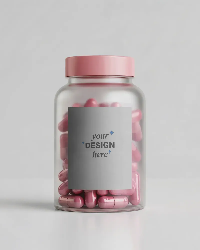 Clear Pill Bottle Mockup