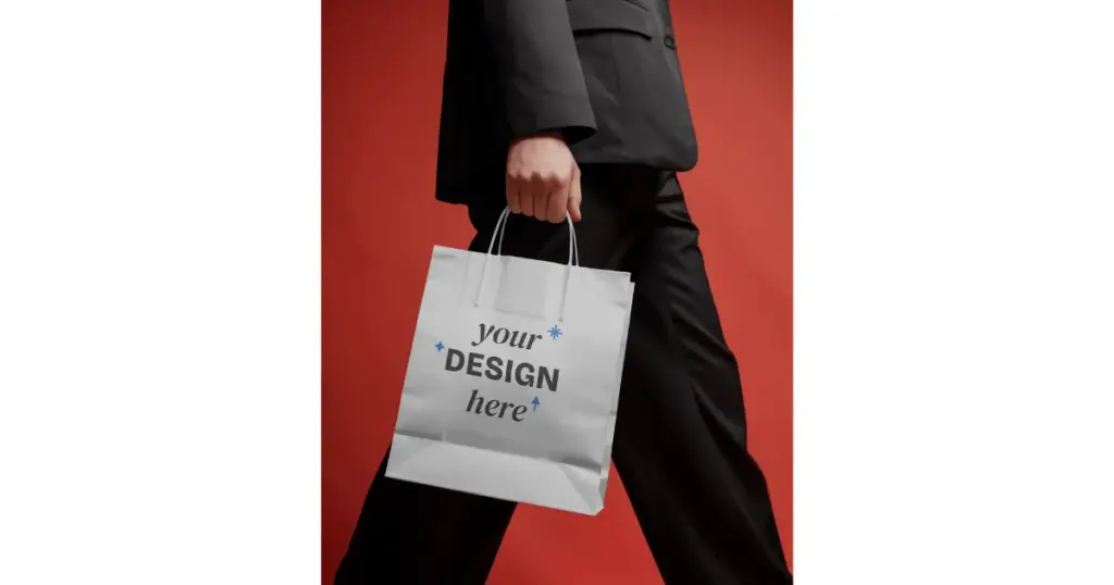 a retail shopping bag held in hand