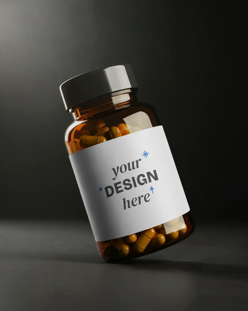 amber Pill Bottle Mockup