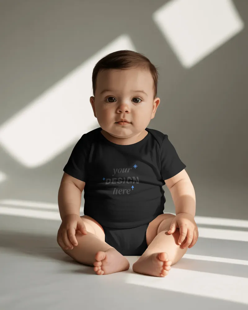 black baby onesie mockup