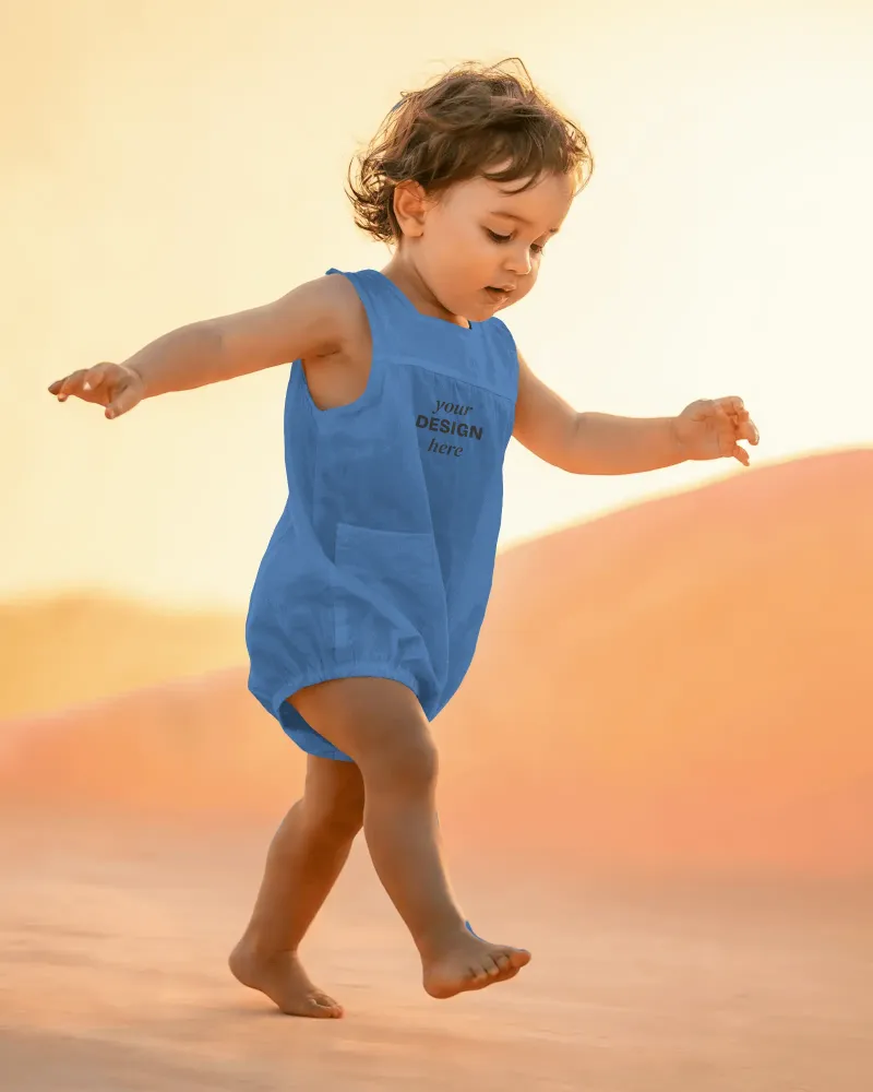 blue baby onesie mockup