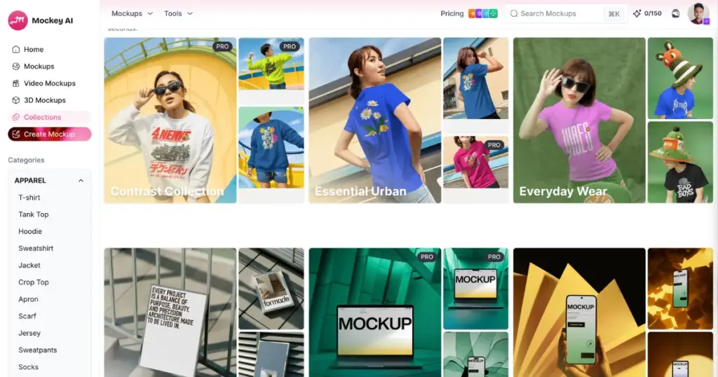 collection mockups to try in mockey.ai
