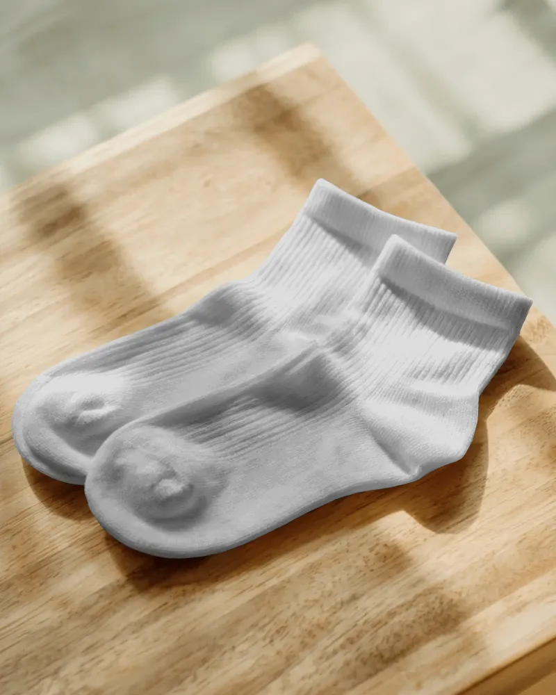 comfortable cotton crew socks mockup