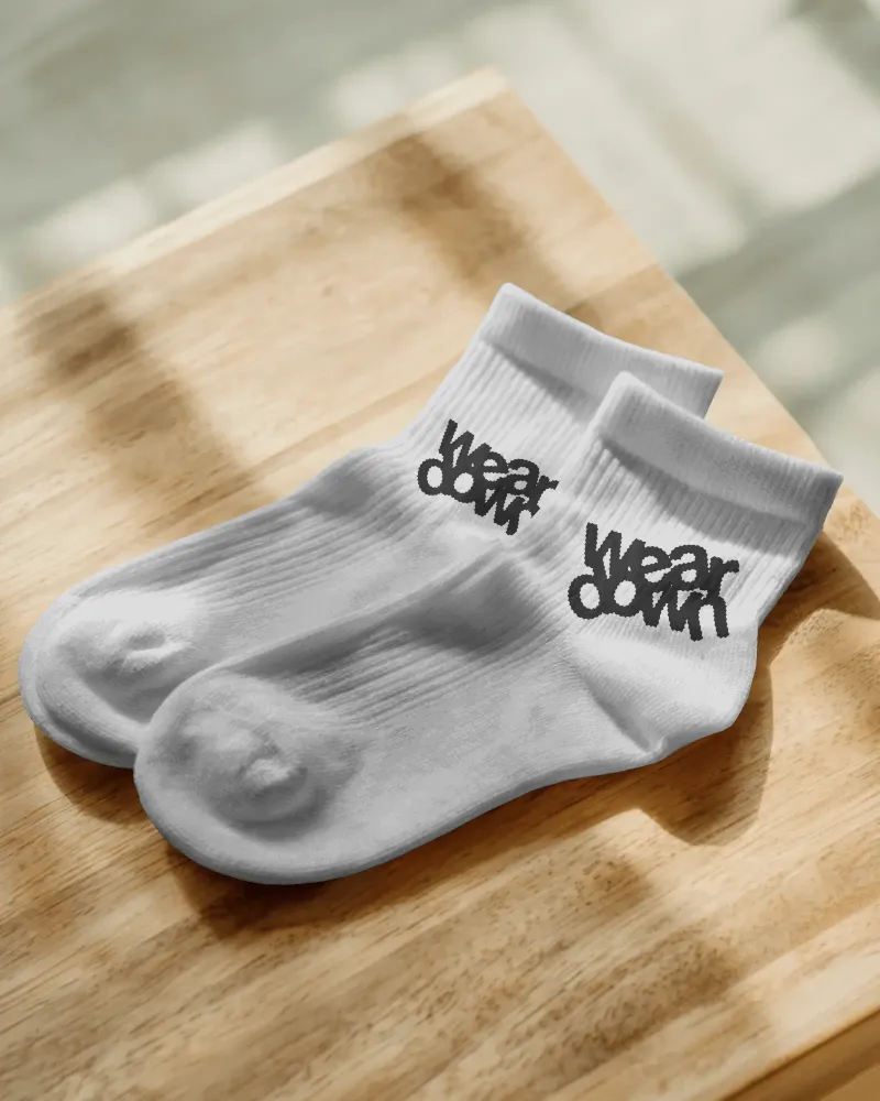 comfortable free cotton crew socks mockup