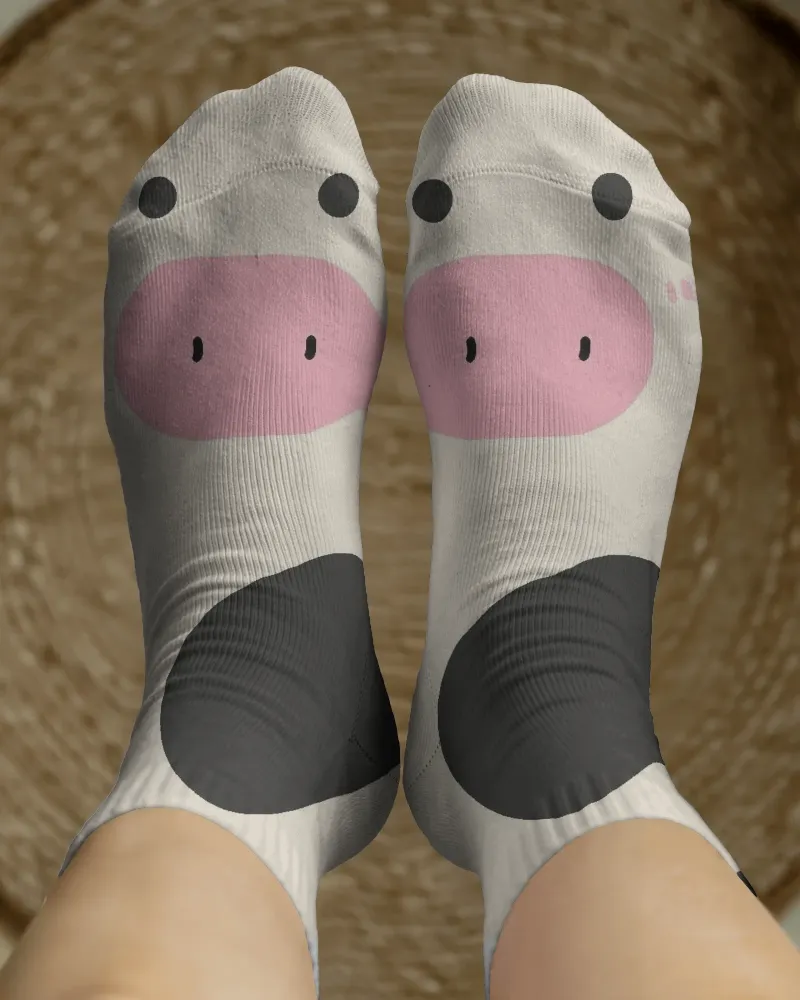 comfortable soft knit mid calf socks mockup
