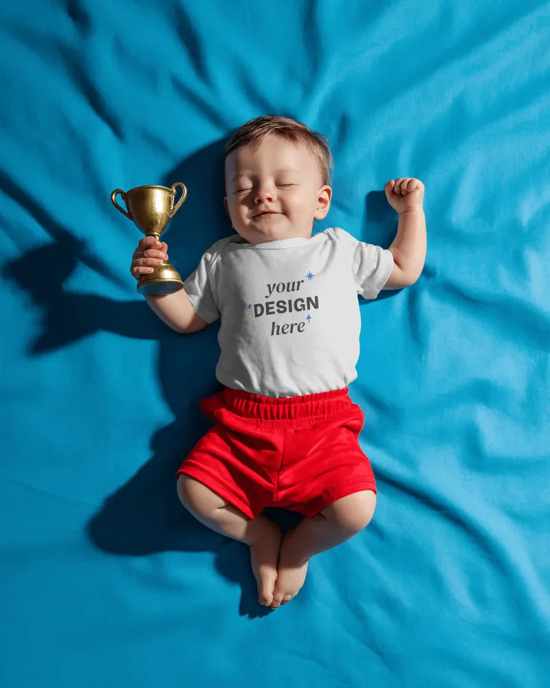cozy baby tee mockup for infant clothing