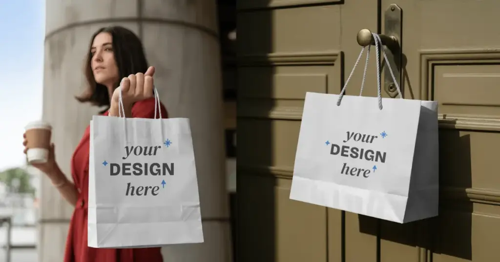 create paper bag mockups in mockey ai