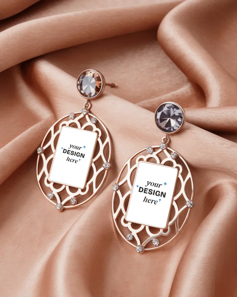 earrings with black rectangular