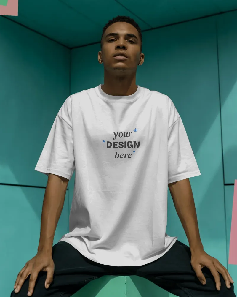 modern casual loosefit free tshirt mockup men