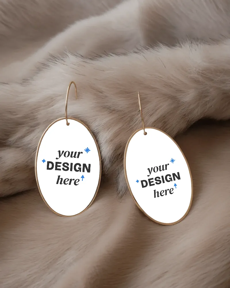 sleek golden hoop earrings mockup