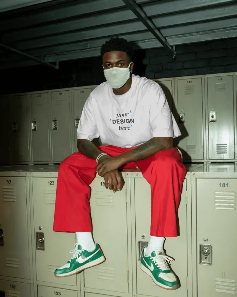 urban casual men plain tshirt mockup