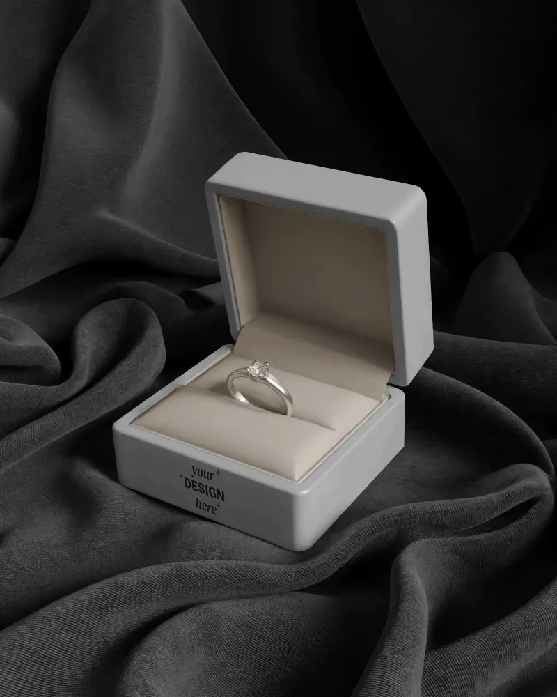 luxury jewelry box mockup with ring display elegant
