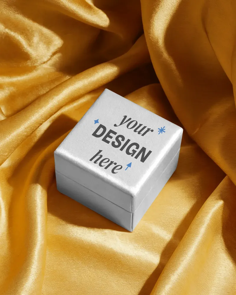 luxury small box mockup on yellow