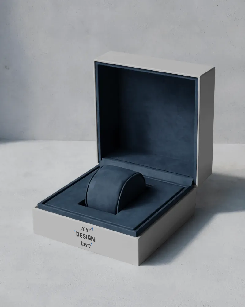luxury watch box mockup with soft interior cushion