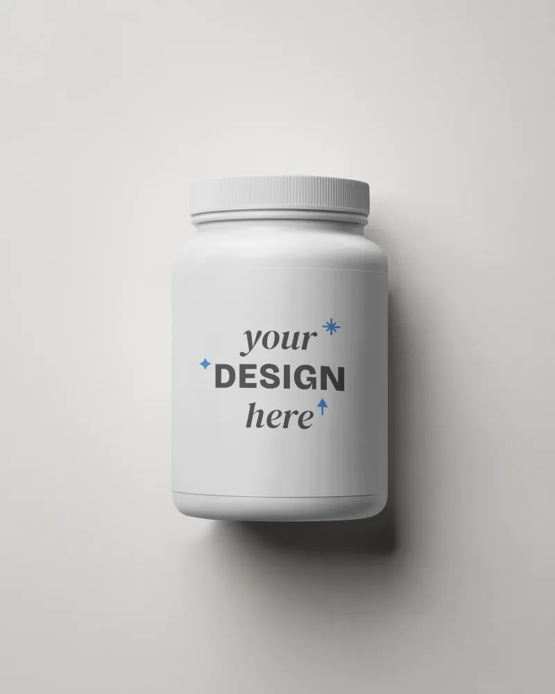 matte finish plastic bottle mockup for supplements