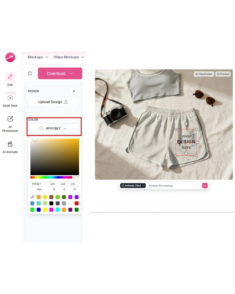 Free Shorts Mockup Generator