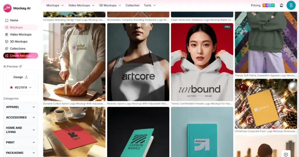 create a logo mockup in mockey ai