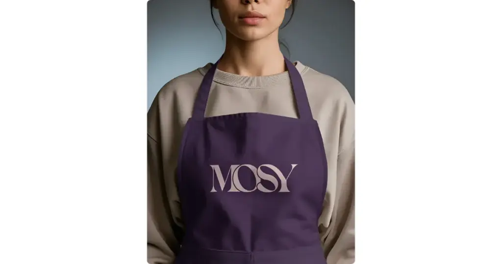 logo mockup of apron