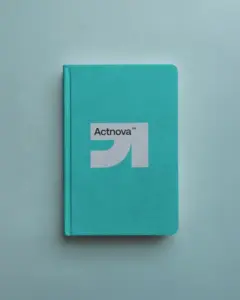modern leather bound notebook logo mockup layout for corporate branding and promotional use