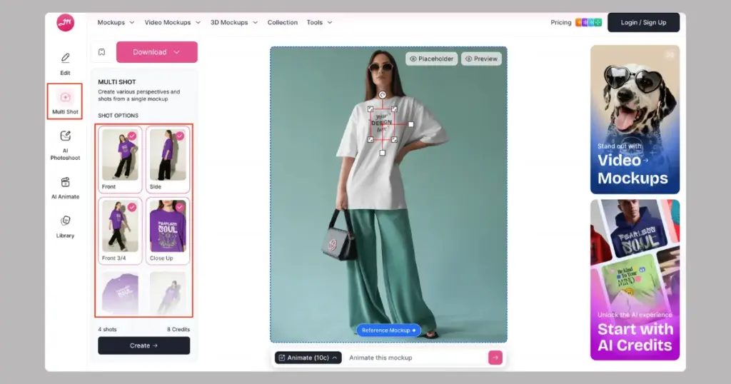 multi shot feature in mockey