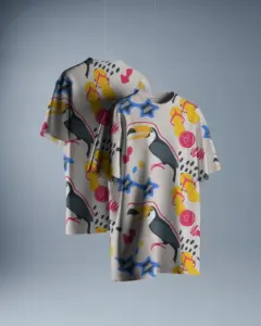 premium quality blank two tshirt mockup hanging on hooks for presentation
