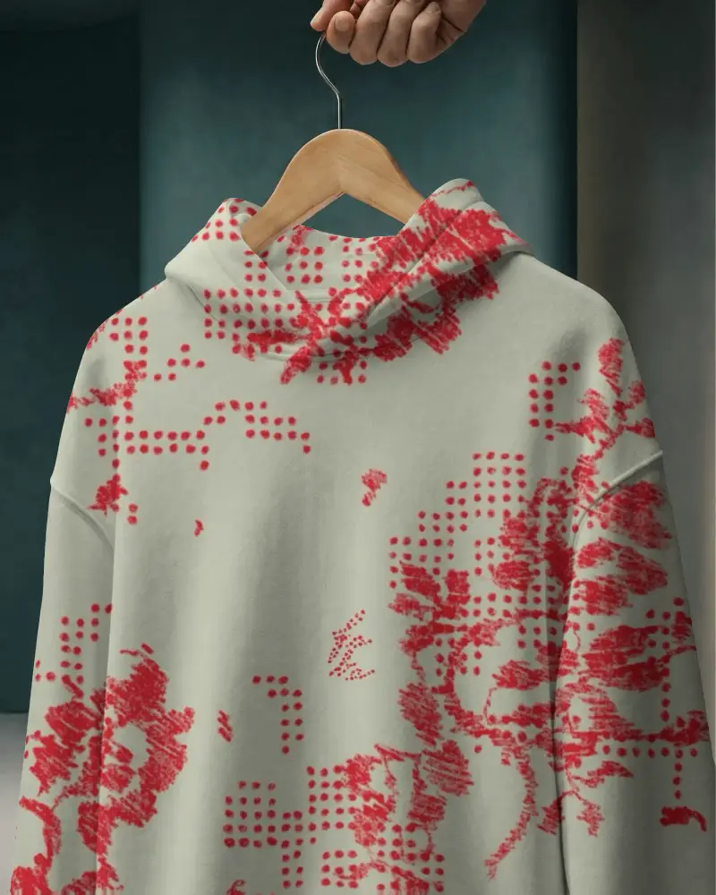 premium quality cotton hoodie mockup with realistic texture and detailed stitching for branding